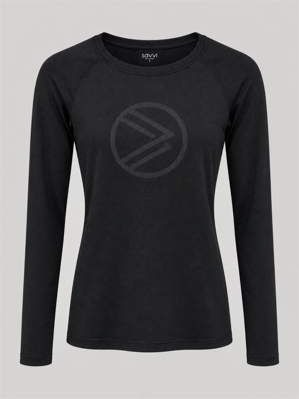Savvi Women's Black Long-Sleeve Crewneck Top